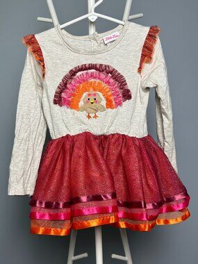 Little Lass Thanksgiving dress and pants outfit